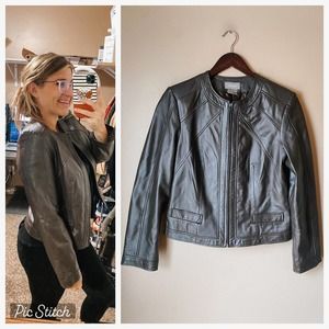 Vintage Kenar 100% Lambskin Leather Zip Up Brown Moto Jacket